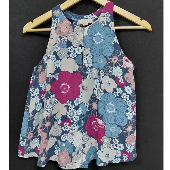 LOFT Tops - LOFT OUTLET PETITE Floral Tank Top Blue Pink Sleeveless Size XXSP
